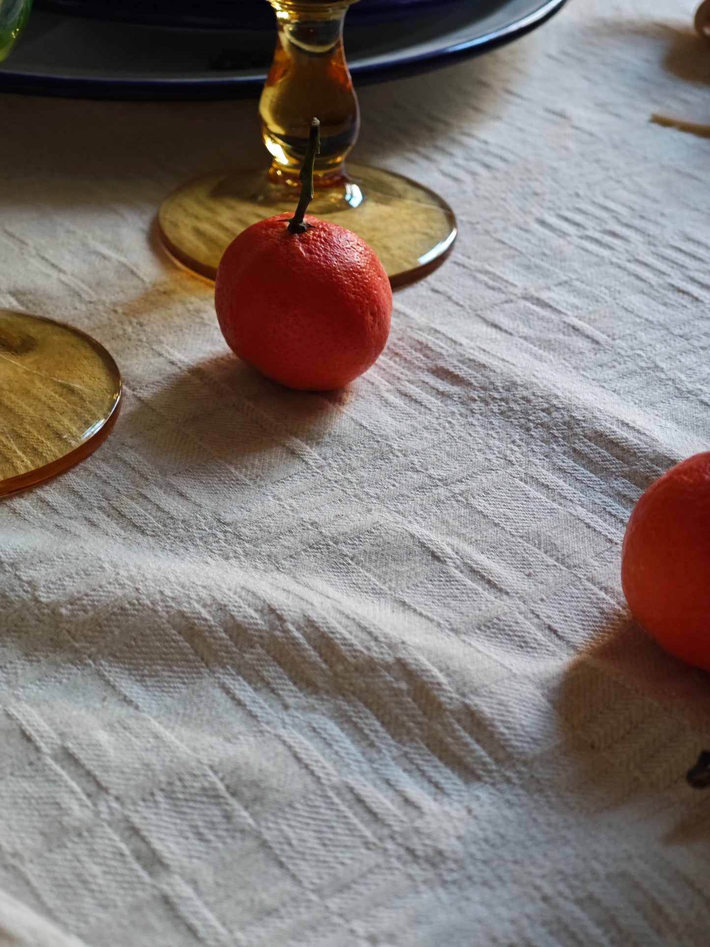 Cotton tablecloth with DL monogram