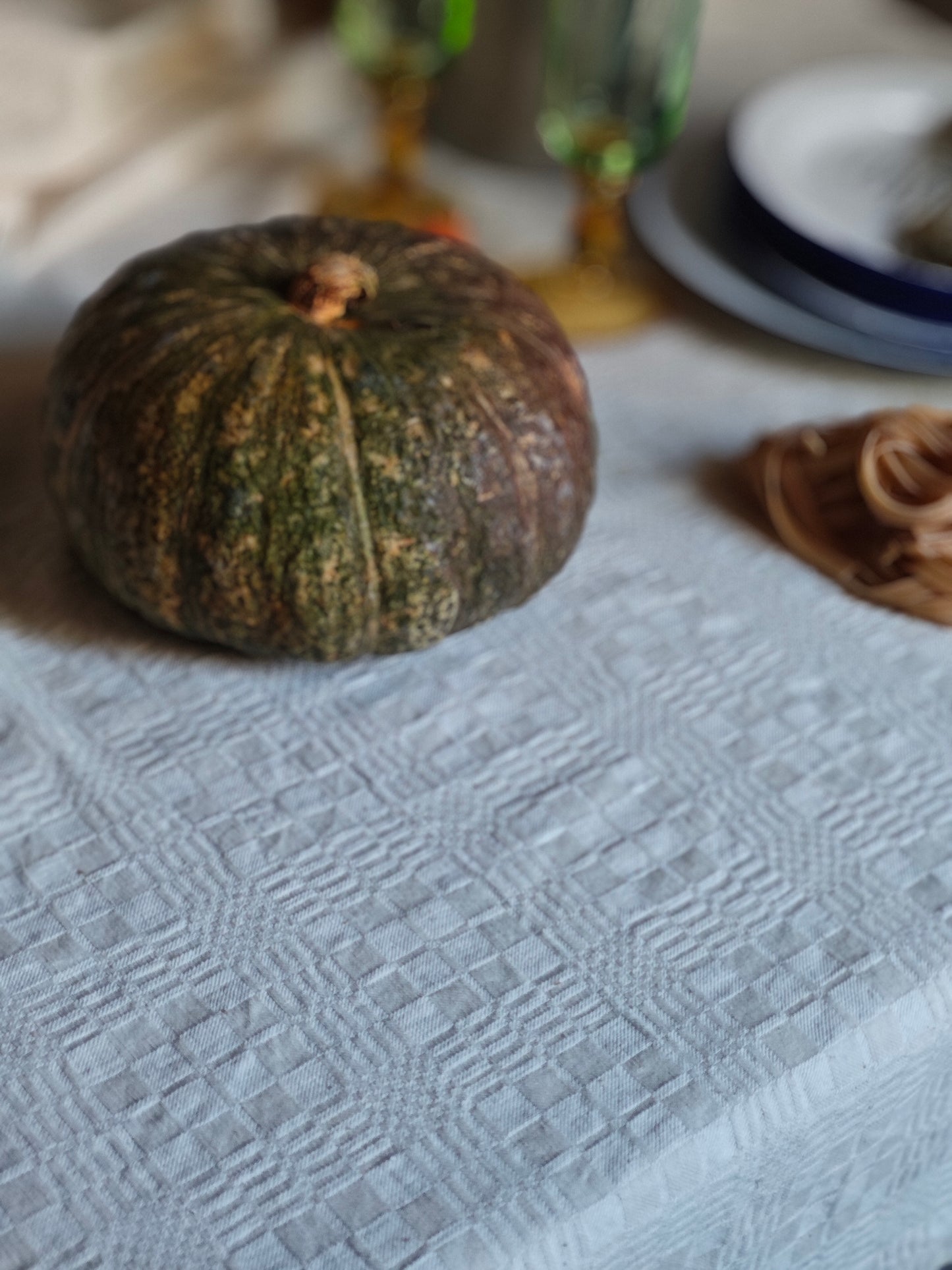 Cotton tablecloth with DL monogram