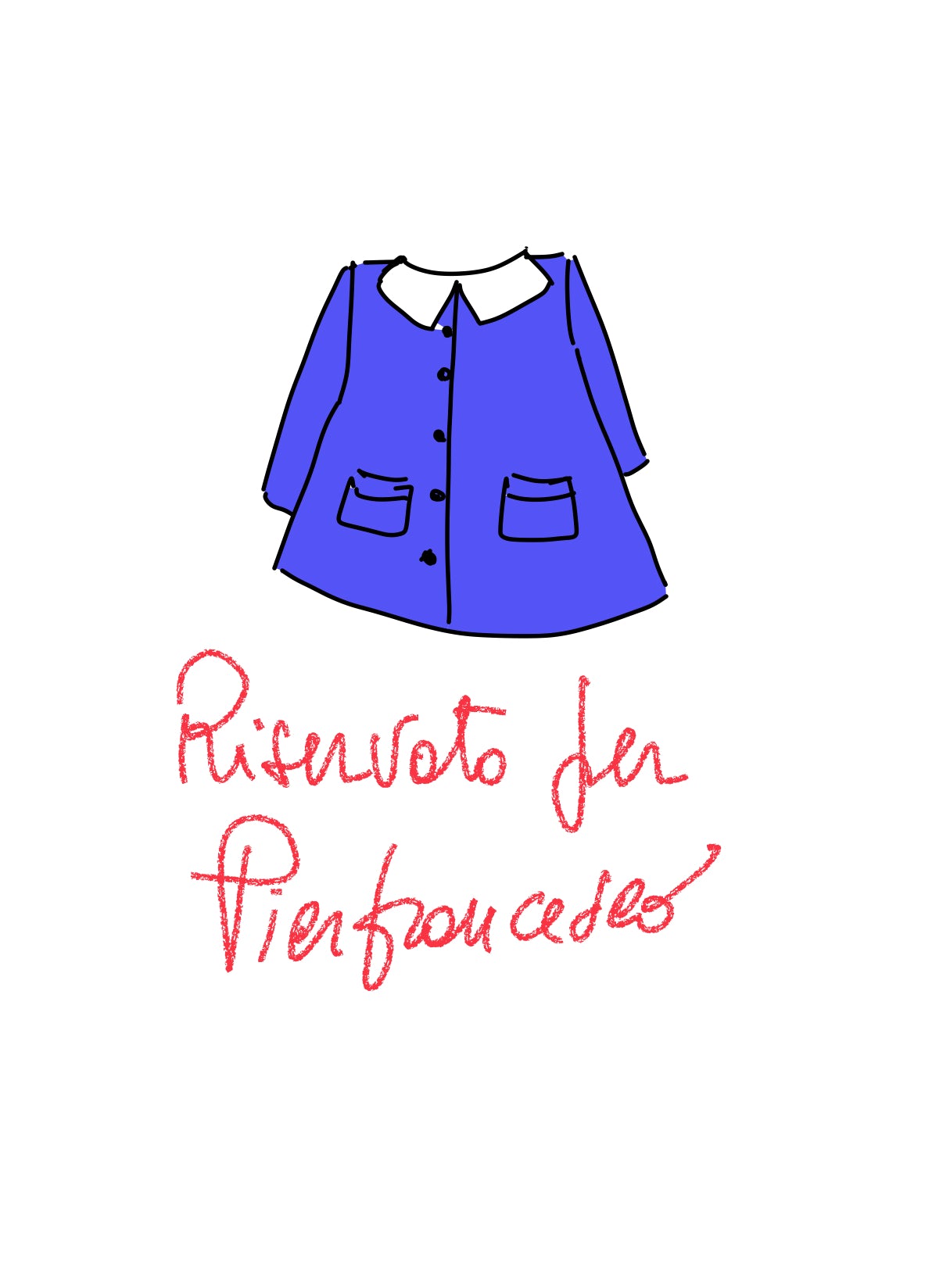 Reserved for Pierfrancesco apron with blue tunic