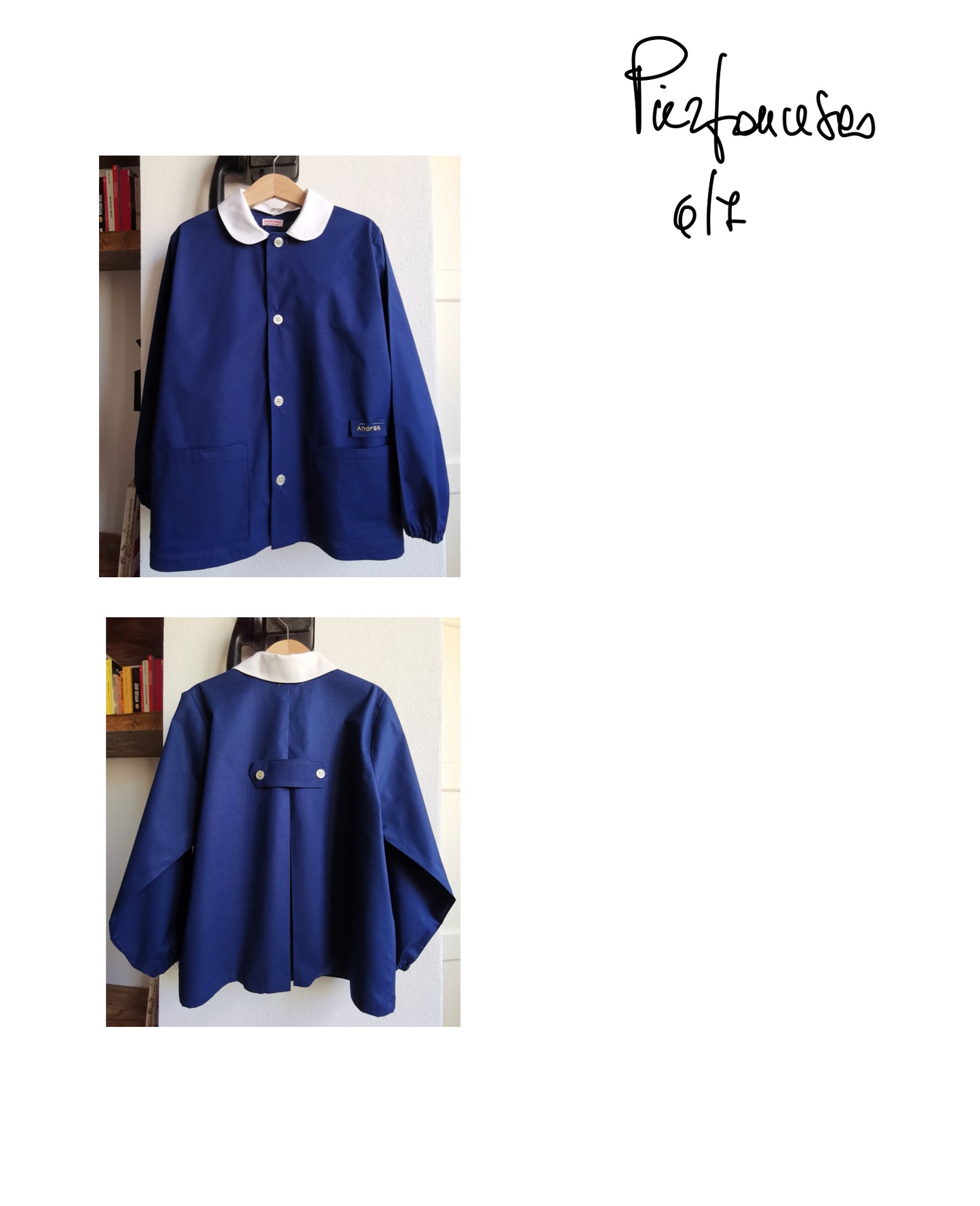 Reserved for Pierfrancesco apron with blue tunic